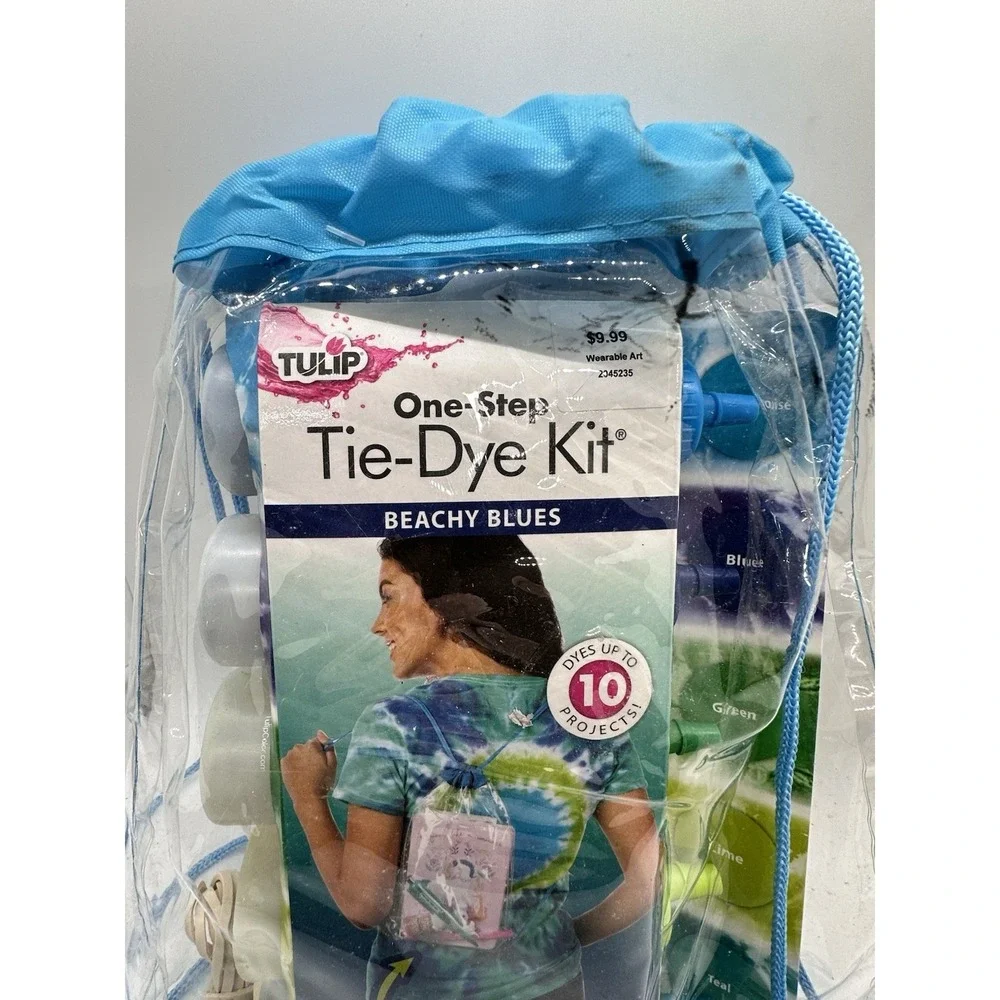 Tulip One-Step Tie-Dye Kit Beachy Blues 31pc‎ Bonus Drawstring Backpack